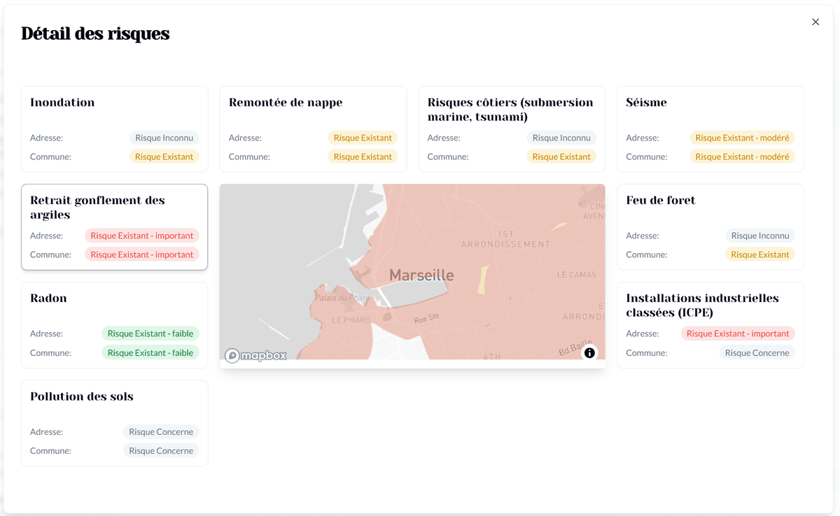 Interface d'analyse de site