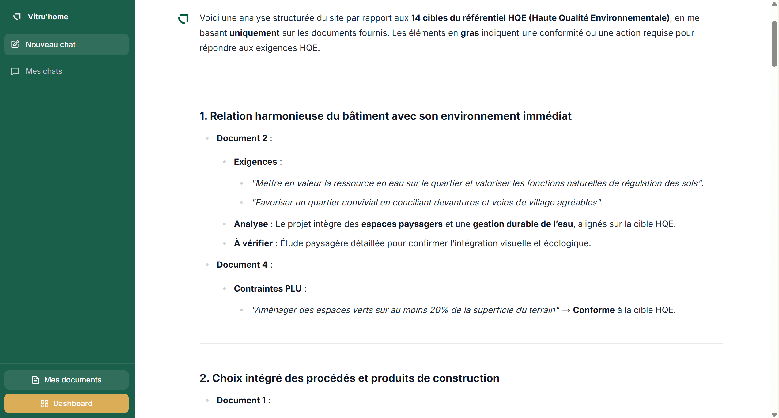 Interface de l'IA VitrUHome